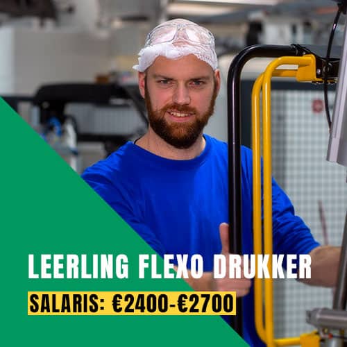 Leerling flexo drukker met salaris tussen de 2400 en 2700